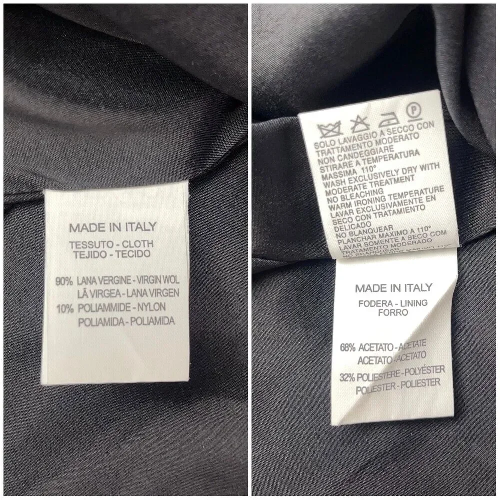 Marta Palmieri Vintage Italian Wool Pencil Skirt in Black